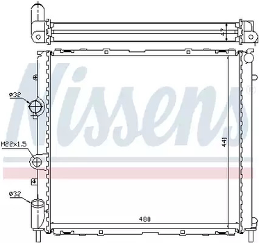 Радиатор охлаждения двигателя RENAULT KANGOO, NISSENS (63985)
