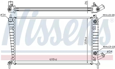 Радиатор охлаждения двигателя SAAB 9-5, NISSENS (68001A)