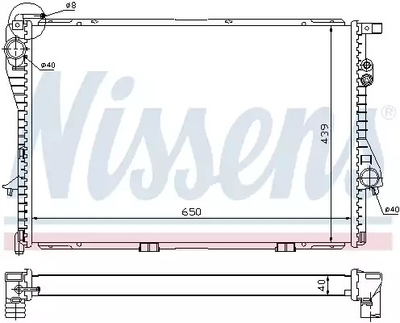 Радіатор охолодження двигуна BMW 5, NISSENS (60752A)