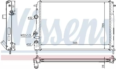 Радиатор охлаждения двигателя RENAULT SCÉNIC, NISSENS (63896A)