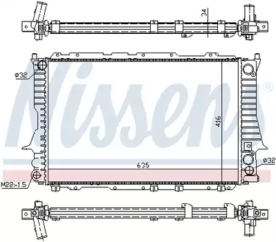 Радіатор охолодження двигуна AUDI A6, NISSENS (60459)