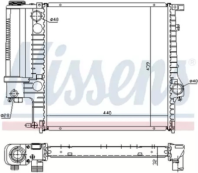 Радіатор охолодження двигуна BMW Z3, NISSENS (60623A)