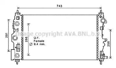 Радіатор охолодження двигуна CHEVROLET CRUZE, AVA COOLING (CT2046)