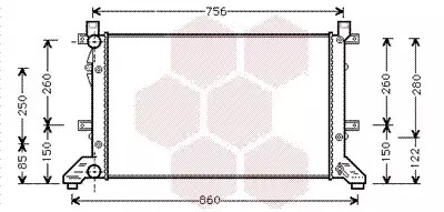 Радиатор охлаждения двигателя VW LT, Van Wezel (58002155)