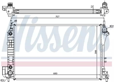 Радиатор охлаждения двигателя CADILLAC BLS, FIAT CROMA, NISSENS (63023)