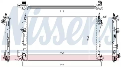 Радиатор охлаждения двигателя CADILLAC BLS, SAAB 9-3, NISSENS (63024A)