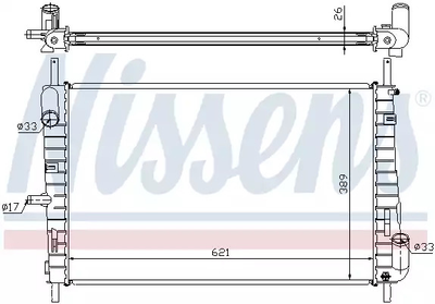 Радиатор охлаждения двигателя FORD MONDEO, NISSENS (62025A)