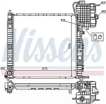 Радіатор охолодження двигуна MERCEDES-BENZ V-CLASS, NISSENS (62559A)