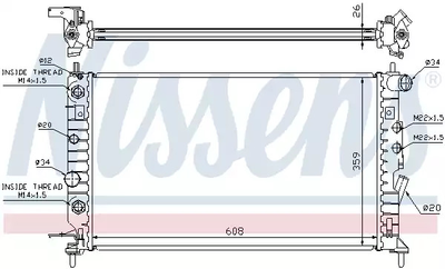 Радіатор охолодження двигуна VAUXHALL VECTRA, OPEL VECTRA, NISSENS (63078)