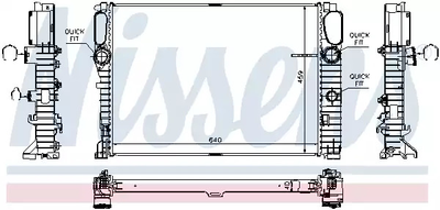 Радіатор охолодження двигуна MERCEDES-BENZ E-CLASS, NISSENS (67105)