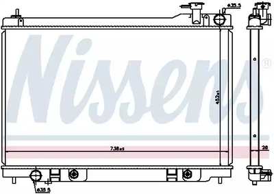 Радиатор охлаждения двигателя INFINITI FX, NISSENS (68119)