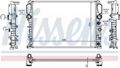 Радиатор охлаждения двигателя MERCEDES-BENZ CLS, NISSENS (62792A)