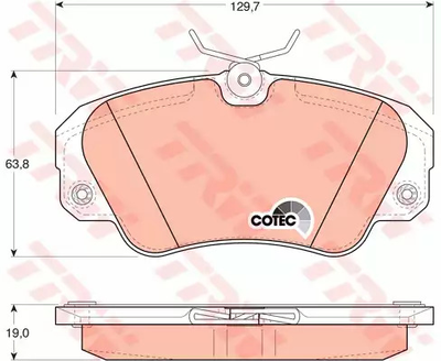 Комплект гальмівних колодок, дискове гальмо VAUXHALL OMEGA, OPEL OMEGA, TRW (GDB957)