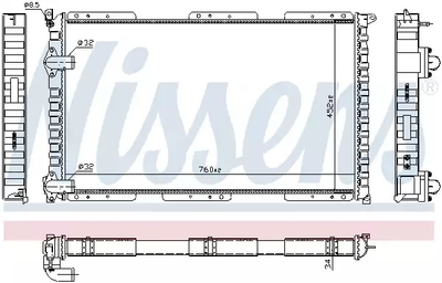 Радиатор охлаждения двигателя VAUXHALL MOVANO, OPEL MOVANO, NISSENS (63922)