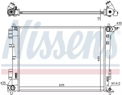 Радіатор охолодження двигуна KIA SPORTAGE, HYUNDAI TUCSON, NISSENS (606603)