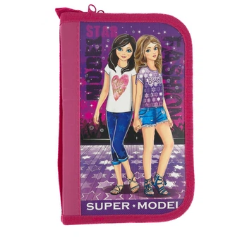 Пенал-книга Kidis Super Model 2 отделения 19 х 12 см розовый