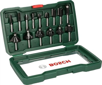 Bosch 15 шт. Набір твердосплавних фрез (по дереву, Ø валу 8 мм) Б/в