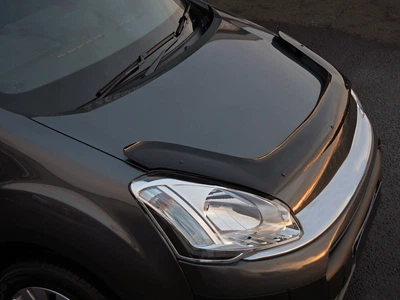 Дефлектор капота (довгий) для Citroen Berlingo 2008-2018, Мухобійка капота Citroen Berlingo
