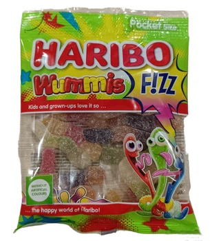 Цукерки желейні Haribo Wummis Fizz кислые кислі черв'ячки (58699)