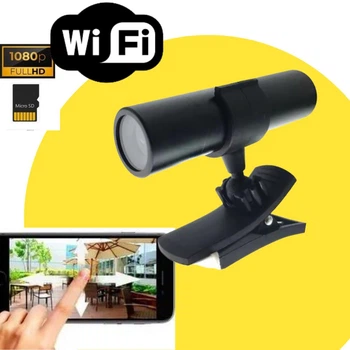 Камера мини wifi ip видеонаблюдения с записью вайфай, слот microSD