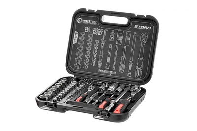 Набор инструмента Intertool 1/4 x 1/2 73 ед Storm для автолюбителей и домашних мастеров набор ключей и бит (D-IT_22-C)