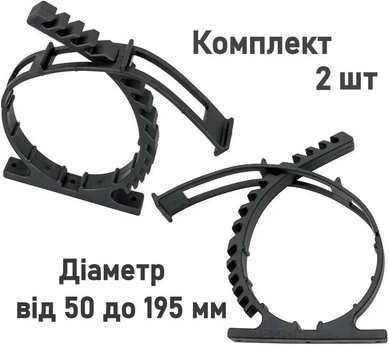 Крепление Super Fix NSR64241 50-195 мм 2шт. Резиновый хомут на MOLLE панель для огнетушителей баллонов