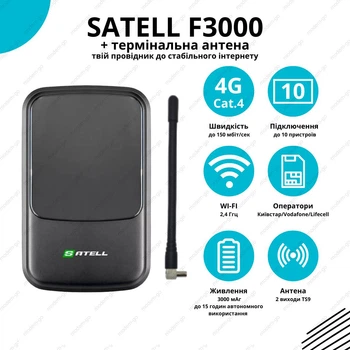 4G LTE WiFi роутер Satell F3000 + терминальная антенна 3 Дб