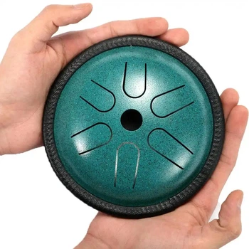 Глюкофон 5.5" (14 см) 6 нот Hluru TP6-5.5 Malachite Tongue Pocket Drum Cooper Steel