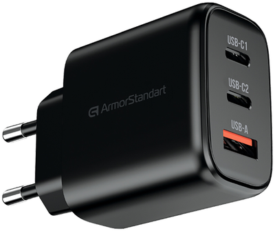 Мережевий зарядний пристрій ArmorStandart Resolute Power ARP-621 65W GaN Black (ARM70023)