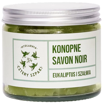 Mydło Mydlarnia Cztery Szpaki Savon Noir konopne Eukaliptus Szałwia 250 g (5902557262571)