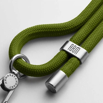 Універсальний ремінець-шнурок для смартфона, Rope, Titanium Moss, нейлоновий, міцний, регульований по довжині, з тримачем для чохлів з вирізом для зарядки, кросбоді, підходить для носіння на шиї та через плече, ArmorStandart (ARM76100)
