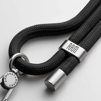 Универсальный ремешок-шнурок для смартфона, Rope, Titanium Onyx, нейлоновый, прочный, регулируемый по длине, с держателем для чехлов с вырезом для зарядки, кросбоди, подходит для ношения на шее и через плечо, ArmorStandart (ARM76098)
