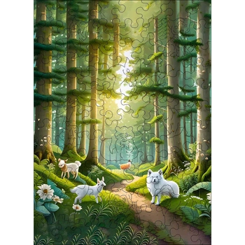Деревянный детский пазл Woods Story Волшебный лес
