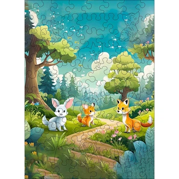 Дерев'яний дитячий пазл Woods Story Пригоди в чарівному лісі