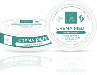 Заспокійливий крем для втомлених і потрісканих п'яточок Lady Venezia Crema piedi mentolo e alghe150 мл