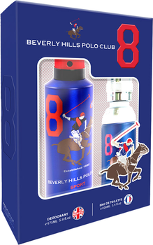 Zestaw męski Beverly Hills Polo Club Sport Eight Woda toaletowa 100 ml + Dezodorant 175 ml (6291107166551)