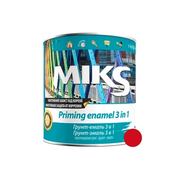 Грунт-емаль антикорозійна Miks Color 3 в 1 червона 2,5 кг