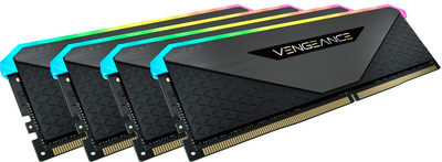 Оперативна пам'ять Corsair DDR4-3600 131072MB PC4-28800 (Kit of 4 x 32768) Vengeance RGB RT Black (CMN128GX4M4Z3600C18)