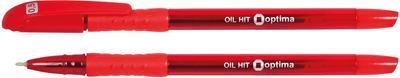 Набір ручок масляних Optima Oil Hit 0.5 мм 12 шт Червоних (o15630-03)