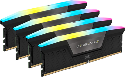 Оперативна пам'ять Corsair DDR5-5200 196608MB PC5-41600 (Kit of 4x49152) Vengeance RGB Black (CMH192GX5M4B5200C38)