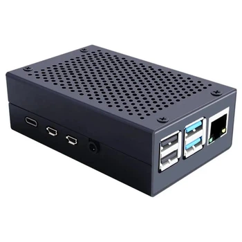 Корпус для Raspberry Pi 4 алюмінійовий з перфорацією чорний (102501)