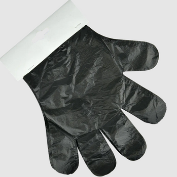 Полиэтиленовые черные перчатки 100 шт