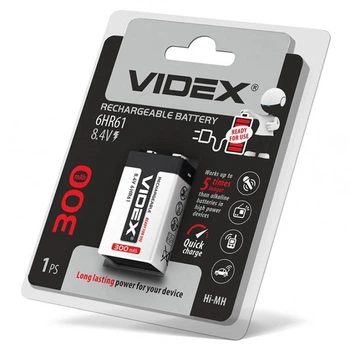 Акумулятори Videx 6HR61 300mAh 1 шт
