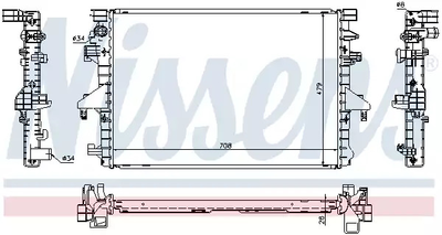 Радіатор охолодження двигуна VW TRANSPORTER, NISSENS (65285)