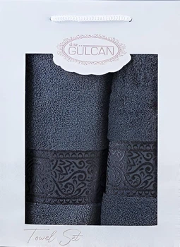 Набор полотенец Gulcan Cotton - Ornament Dark Grey 50*90+70*140