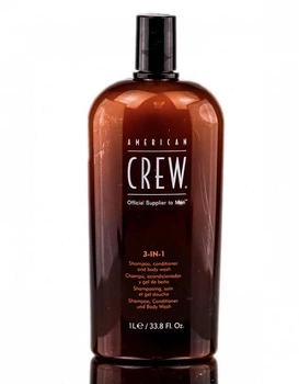 Засіб з догляду за волоссям та тілом American Crew 3 в 1 Shampoo, Conditioner and Body Wash 1000 мл