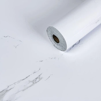 ПВХ плитка в рулоні Білий повітряний Мармур Рулон 0,6*3m*2мм глянець Білий Під мармур самоклеючий ламінат