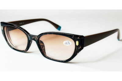 Женские очки с тонированной линзой для коррекции зрения плюс и минус +4.0 2274