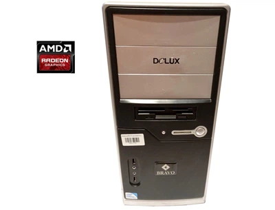 ПК Б-класс Delux Bravo Tower / AMD Athlon II X2 250 (2 ядра по 3.0 GHz) / 4 GB DDR3 / 128 GB SSD / AMD Radeon HD 3650, 512 MB GDDR3, 128-bit / DVD-ROM / 400W / Win 7 б/у