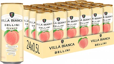 Упаковка Сидру Villa Bianca Fragolino Bellini 4.4% 0.33 л х 24 шт (4820002713649)